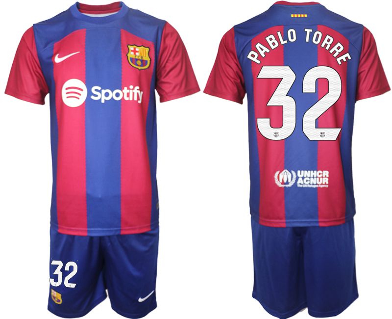 Men 2023-2024 Club Barcelona home red #32 Soccer Jersey
